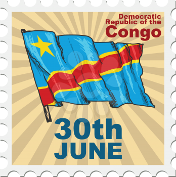 post stamp of national day of Congo, Kinshasa