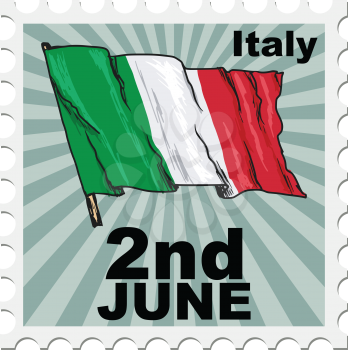 post stamp of national day of Italy