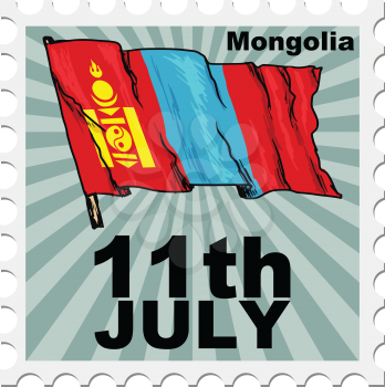 post stamp of national day of Mongolia