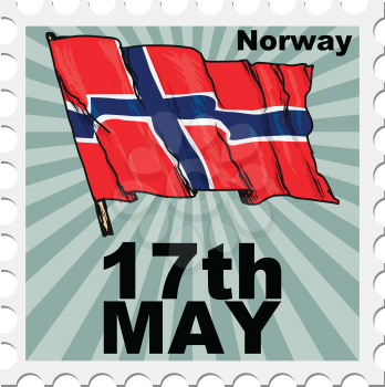 post stamp of national day of Norway