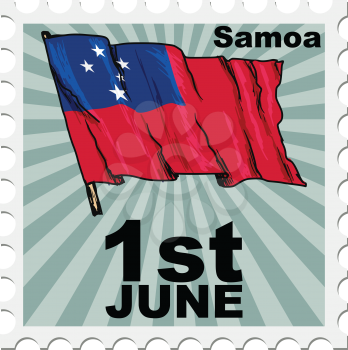 post stamp of national day of Samoa