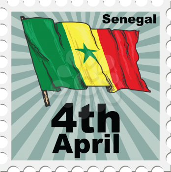 post stamp of national day of Senegal