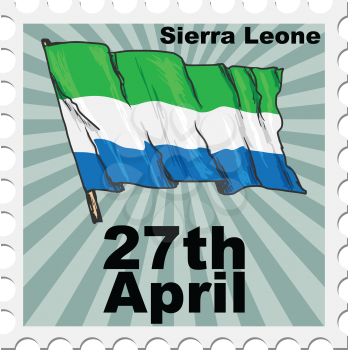 post stamp of national day of Sierra Leone