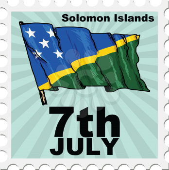 post stamp of national day of Solomon Islands