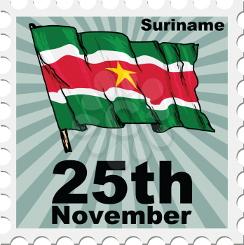 post stamp of national day of Suriname