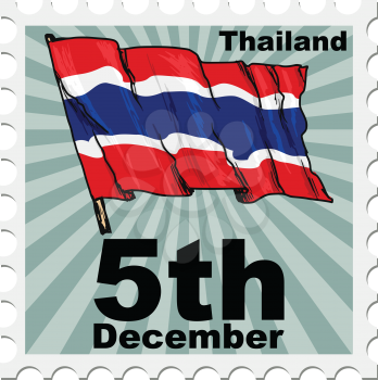 post stamp of national day of Thailand