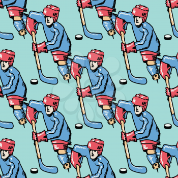 sample of seamless background with hockey player