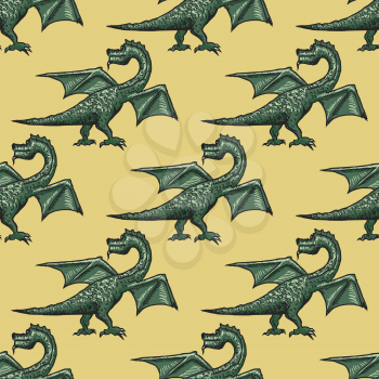 sample of seamless background with dragon