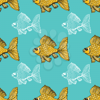 sample of seamless background with goldfish
