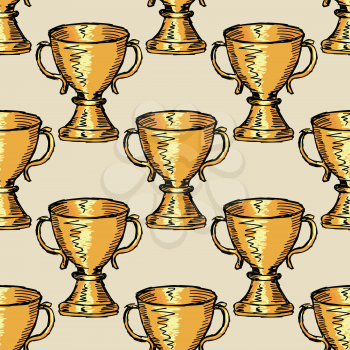 sample of seamless background with trophy
