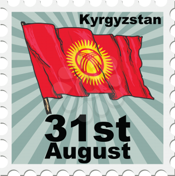 post stamp of national day of Kyrgyzstan