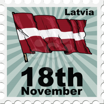 post stamp of national day of Latvia