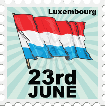 post stamp of national day of Luxembourg