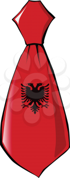 necktie in national colours of Albania
