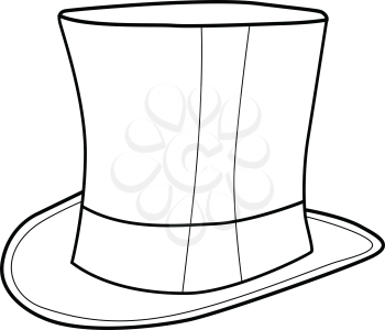 outline illustration of top hat for gentleman