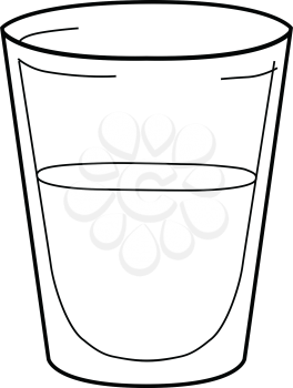 outline illustration of glass of water