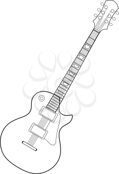 outline illustration of electric guitar