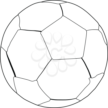outline illustration of football ball, sport object