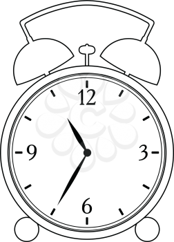 outline illustration of alarm clock