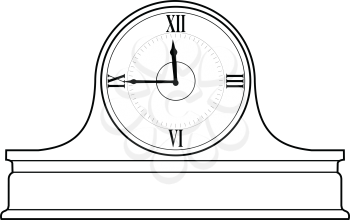 outline illustration of mantel clock