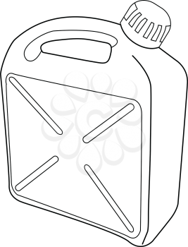 outline illustration of canister with gasoline