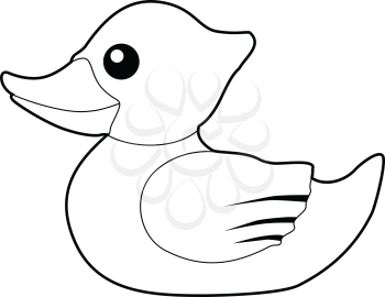 outline illustration of bath duck