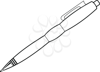 outline illustration of pen, writing tool