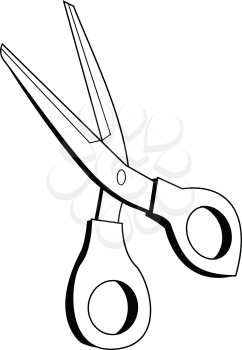 outline illustration of scissors, office tool