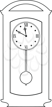 outline illustration of home, classic clock