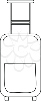 outline illustration of suitcase, touristic object