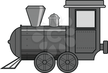 vector illustration of steam train, vintage transportation