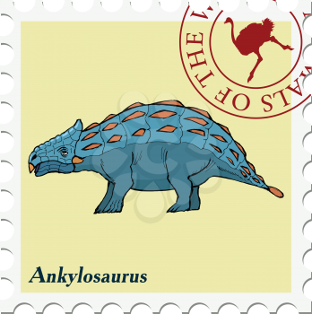 vector, post stamp dinosaur