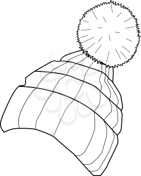 outline illustration of winter cap