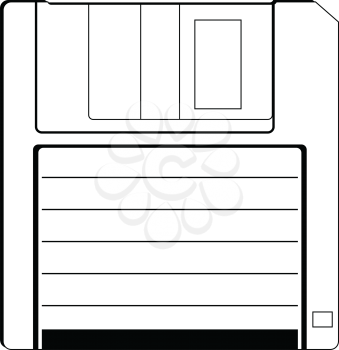 outline illustration of floppy, computer equipment