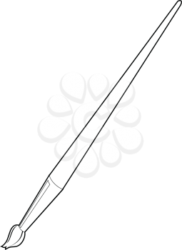 outline illustration of thin paintbrush