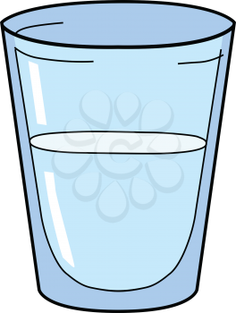 vector illustration of glass of water