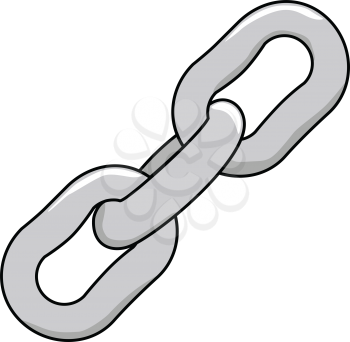 vector illustration of chain, close up view