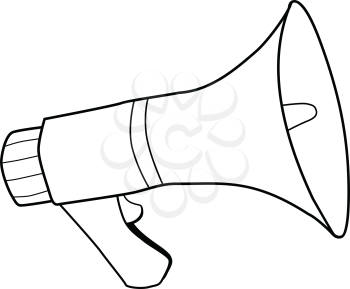 outline illustration of megaphone, sound equipment