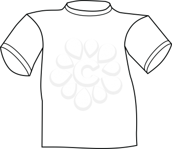 outline illustration of t-shirt, front view