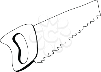 outline illustration of hand saw
