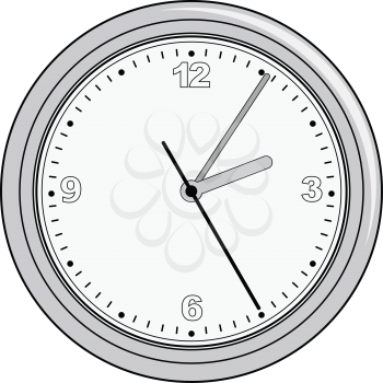 vector illustration of clock, office object