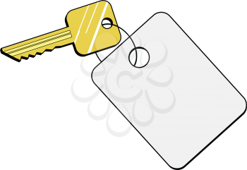 vector illustration of key of hotel