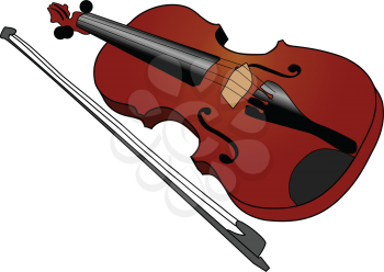 vector illustration of violin, musical instrument