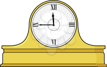 vector illustration of mantel clock