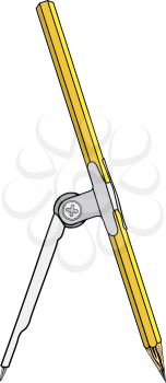 vector illustration of compasses, drawing tool