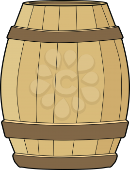 vector illustration of wooden barrel