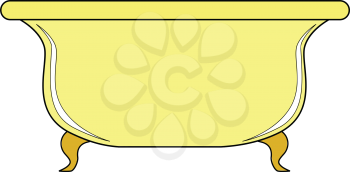 vector illustration of bath, side view