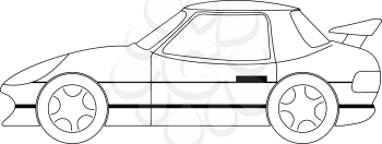 outline illustration of sport car