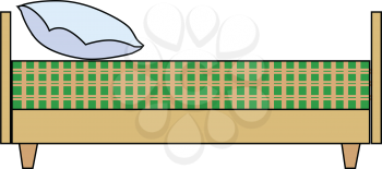 vector illustration of bed, side view