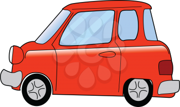 vector illustration of cartoon minicar